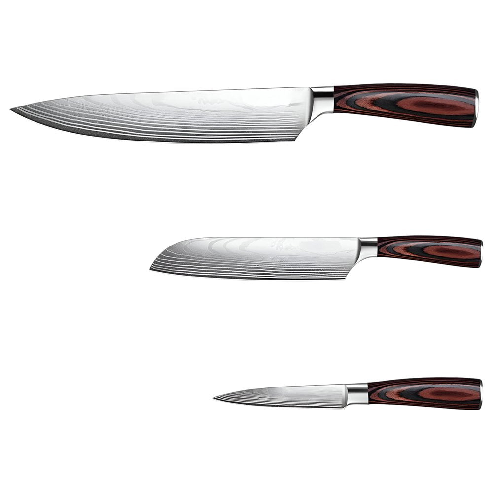 Black And Brown Wood Seven Piece Cutlery Set HomeRoots