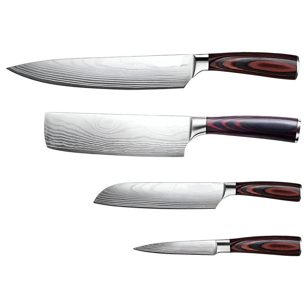 Black And Brown Wood Seven Piece Cutlery Set HomeRoots