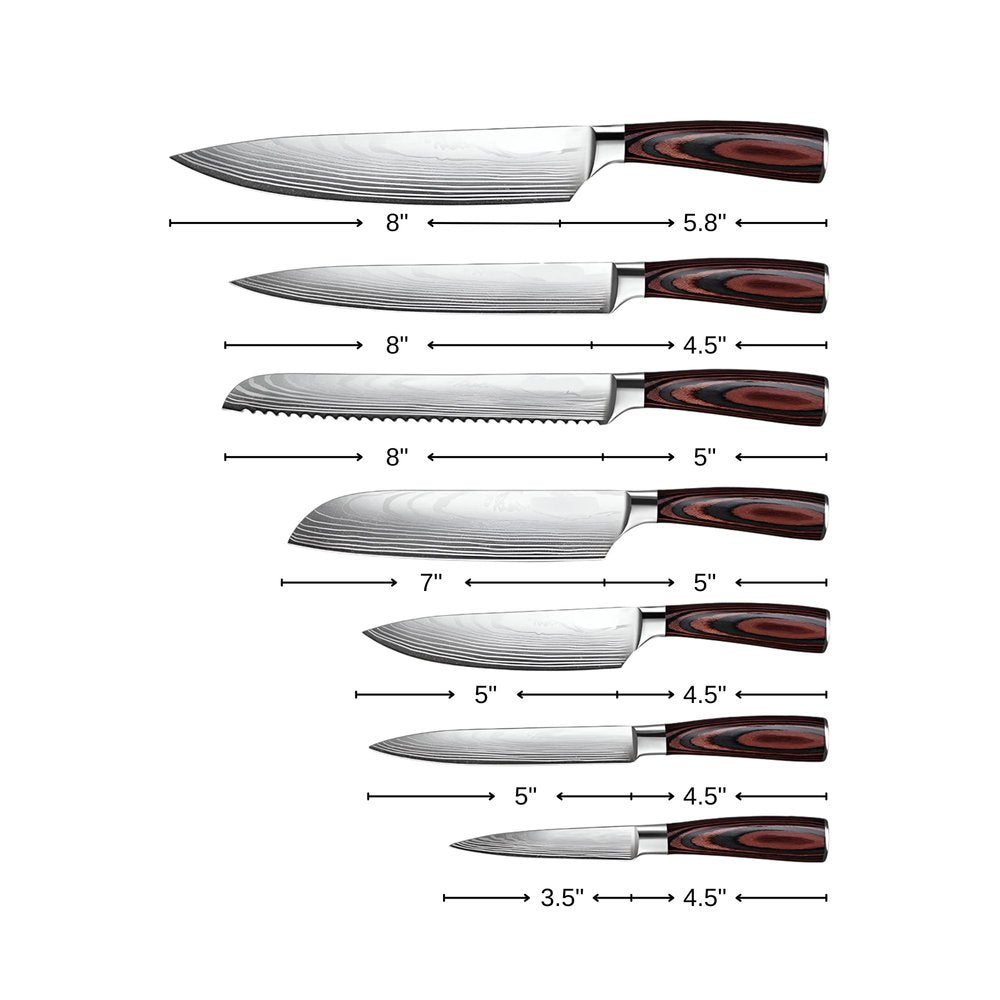 Black And Brown Wood Seven Piece Cutlery Set HomeRoots