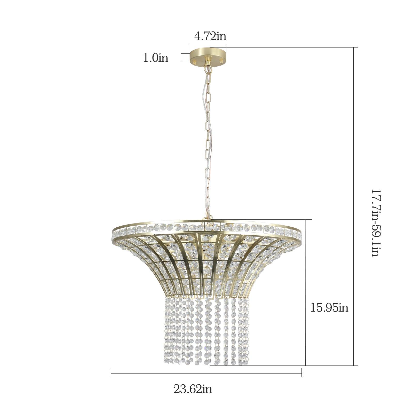 8-Light 23.6" Wide Crystal Waterfall Chandelier - FurniFindUSA