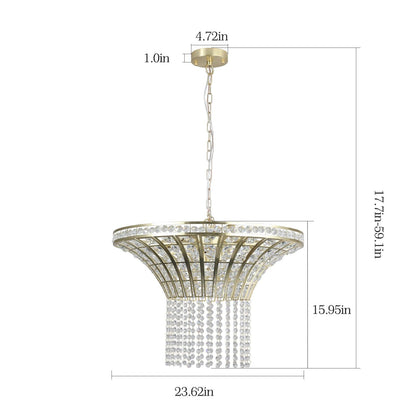 8-Light 23.6" Wide Crystal Waterfall Chandelier - FurniFindUSA