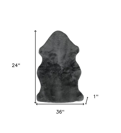 36" X 24" Charcoal Faux Fur Throw Blanket HomeRoots