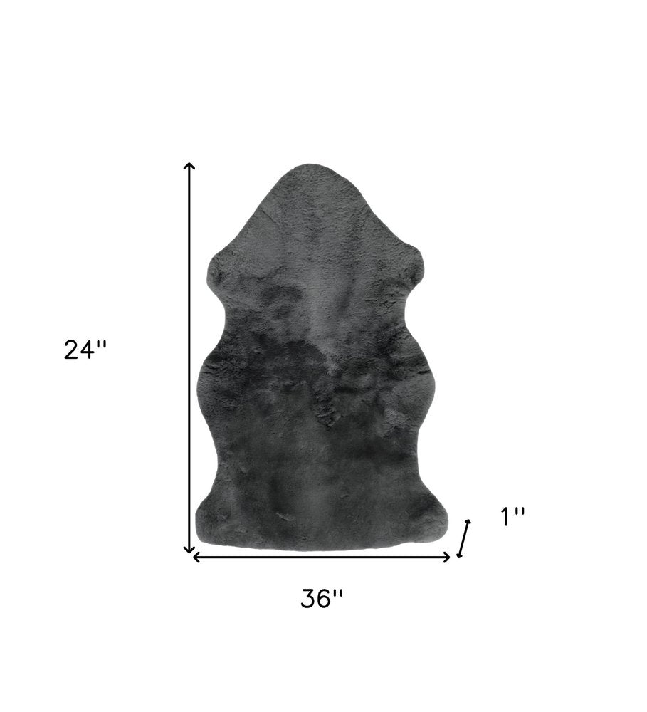 Charcoal Plain Weave Faux Fur Solid Color Throw HomeRoots