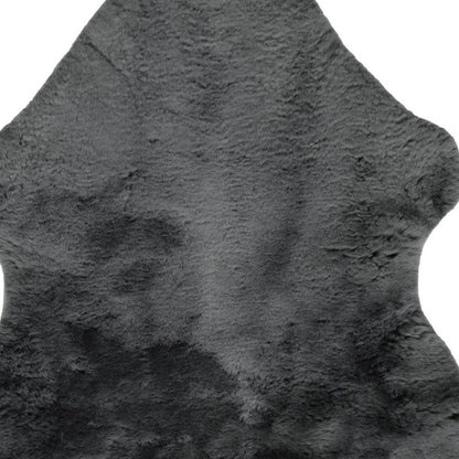 Charcoal Plain Weave Faux Fur Solid Color Throw HomeRoots