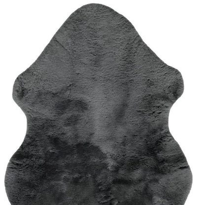 Charcoal Plain Weave Faux Fur Solid Color Throw HomeRoots