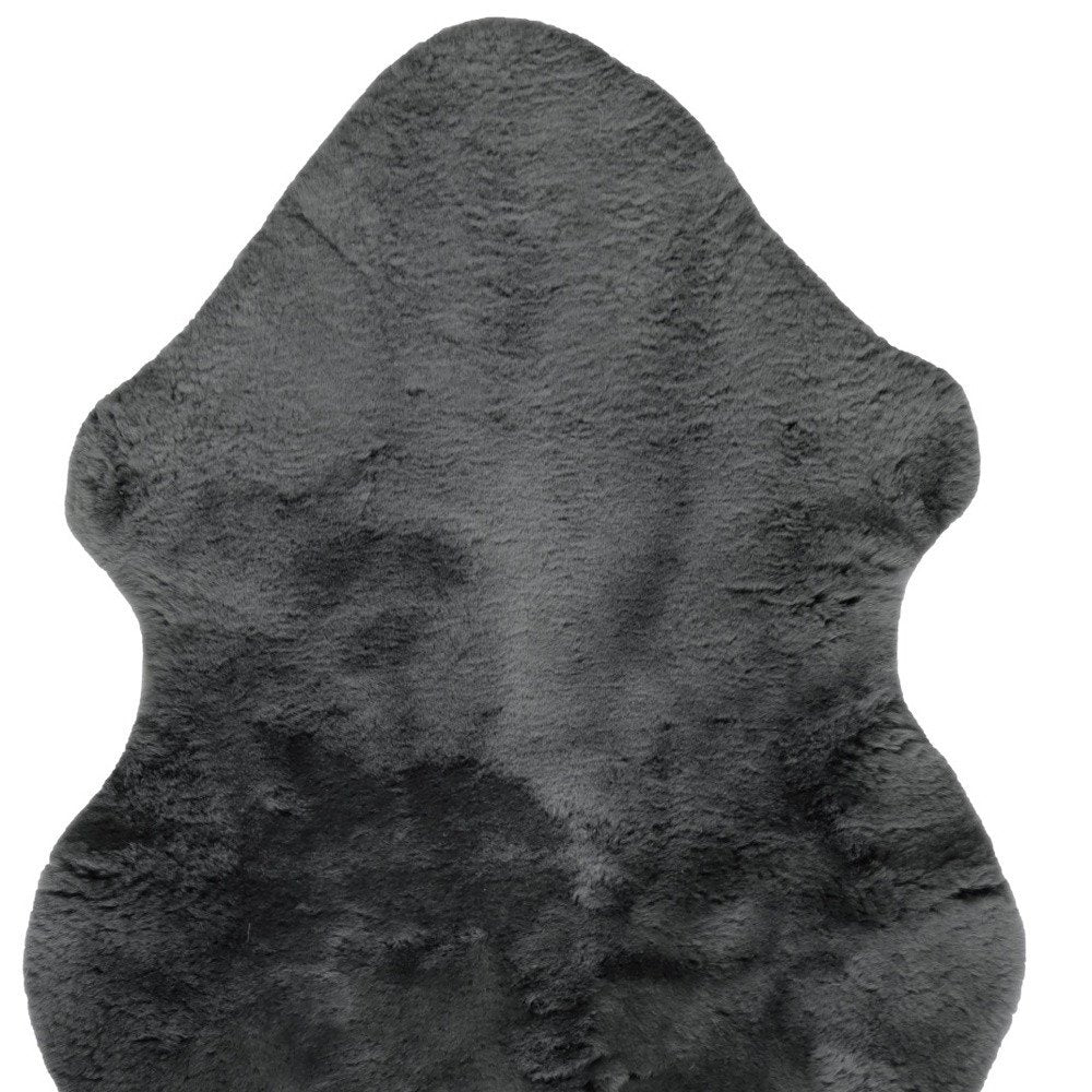 36" X 24" Charcoal Faux Fur Throw Blanket HomeRoots