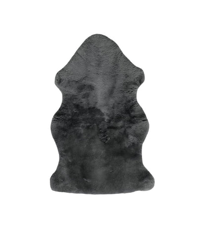 36" X 24" Charcoal Faux Fur Throw Blanket HomeRoots