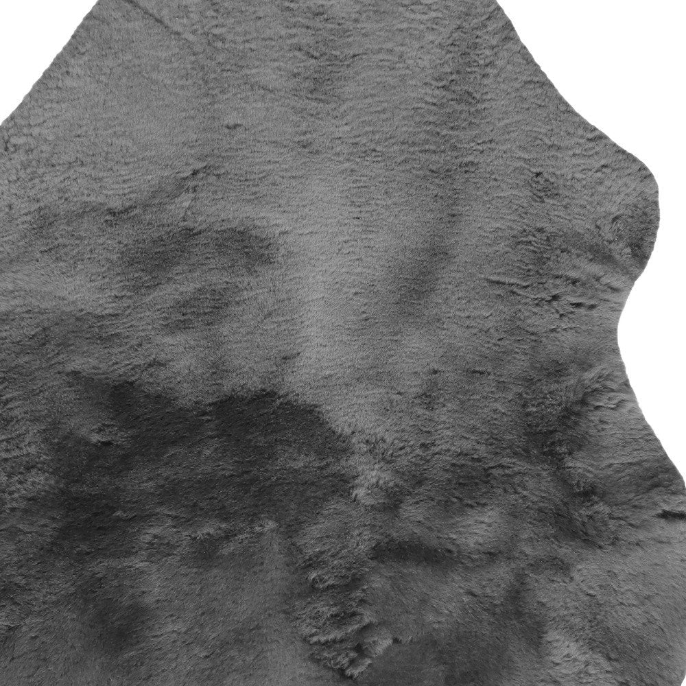 46" X 26" Charcoal Faux Fur Throw Blanket HomeRoots