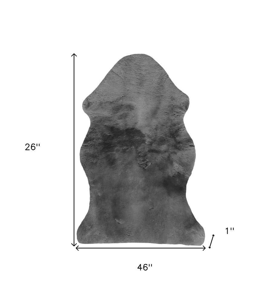 Charcoal Plain Weave Faux Fur Solid Color Throw HomeRoots