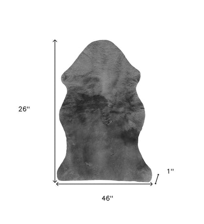 Charcoal Plain Weave Faux Fur Solid Color Throw HomeRoots