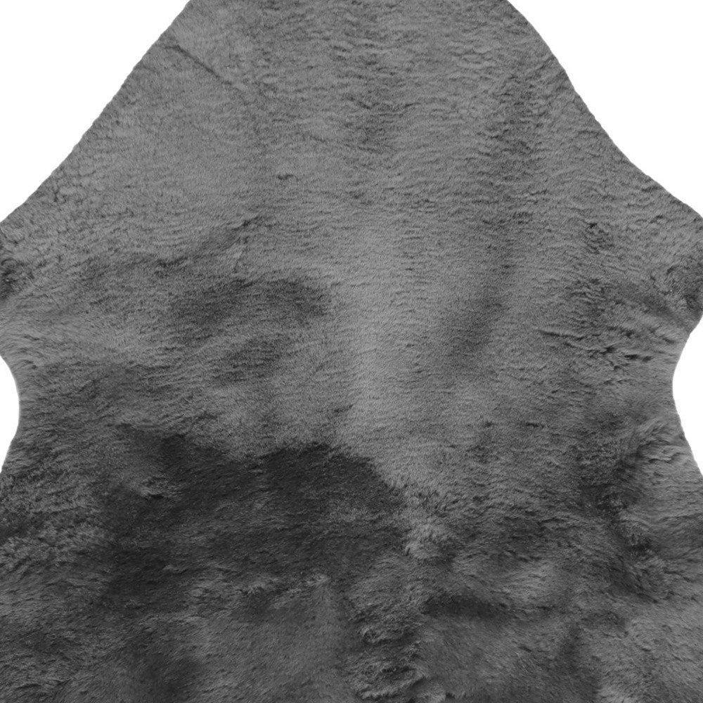 Charcoal Plain Weave Faux Fur Solid Color Throw HomeRoots