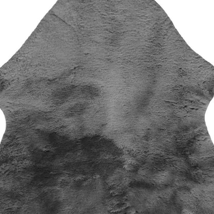 Charcoal Plain Weave Faux Fur Solid Color Throw HomeRoots