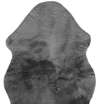 Charcoal Plain Weave Faux Fur Solid Color Throw HomeRoots