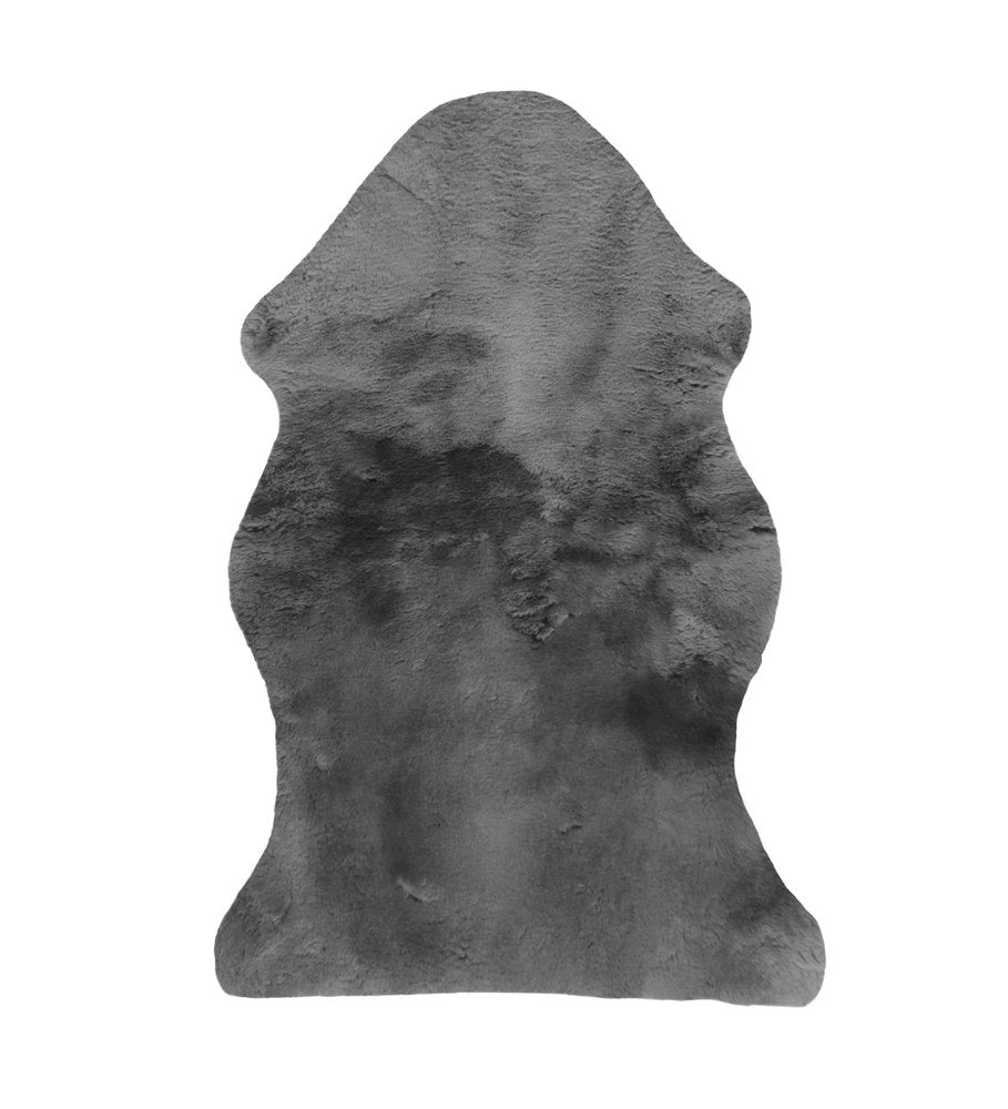 46" X 26" Charcoal Faux Fur Throw Blanket — view 1