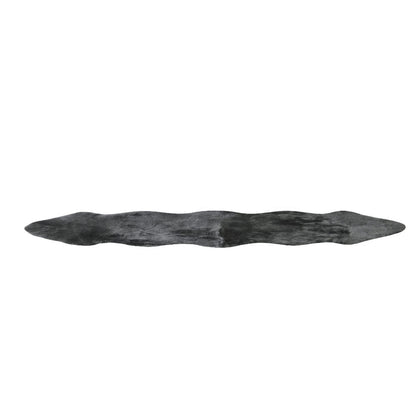 72" X 24" Charcoal Plain Weave Sheepskin Throw Blanket HomeRoots
