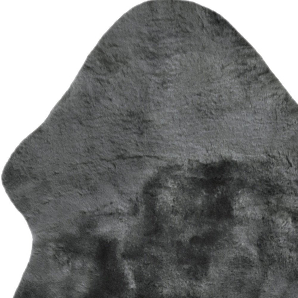 72" X 24" Charcoal Plain Weave Sheepskin Throw Blanket HomeRoots