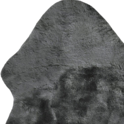 72" X 24" Charcoal Plain Weave Sheepskin Throw Blanket HomeRoots