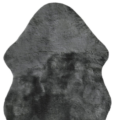 72" X 24" Charcoal Plain Weave Sheepskin Throw Blanket HomeRoots