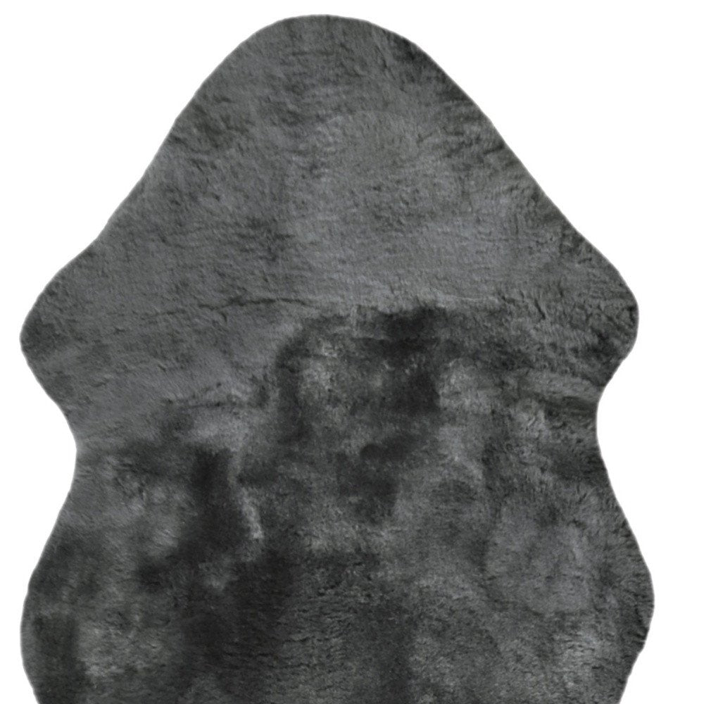 72" X 24" Charcoal Plain Weave Sheepskin Throw Blanket HomeRoots