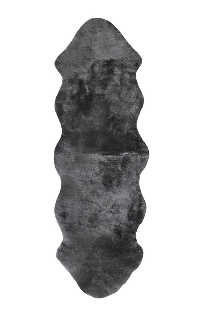 72" X 24" Charcoal Plain Weave Sheepskin Throw Blanket HomeRoots