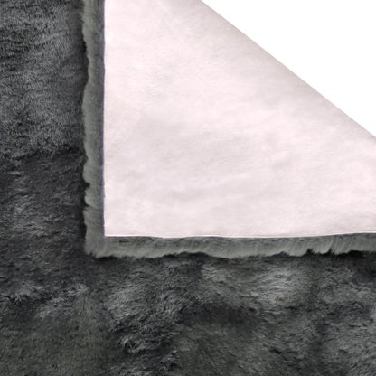 72" X 24" Charcoal Plain Weave Sheepskin Throw Blanket