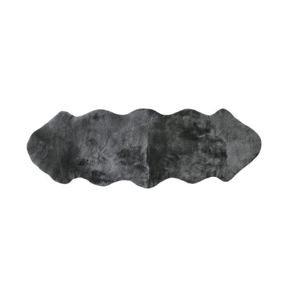 72" X 24" Charcoal Plain Weave Sheepskin Throw Blanket HomeRoots