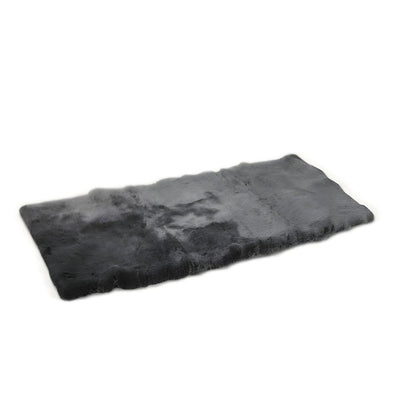 60" X 30" Charcoal Plain Weave Sheepskin Throw Blanket HomeRoots