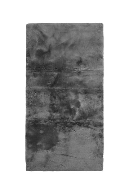 60" X 30" Charcoal Plain Weave Sheepskin Throw Blanket HomeRoots