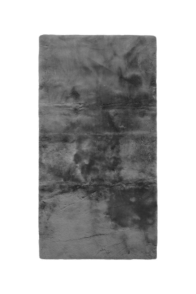 60" X 30" Charcoal Plain Weave Sheepskin Throw Blanket HomeRoots