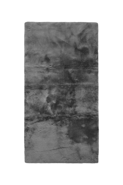 60" X 30" Charcoal Plain Weave Sheepskin Throw Blanket HomeRoots