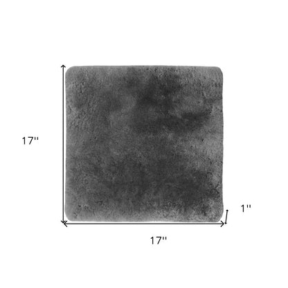 17" Charcoal Medical Sheepskin Chair Pad HomeRoots