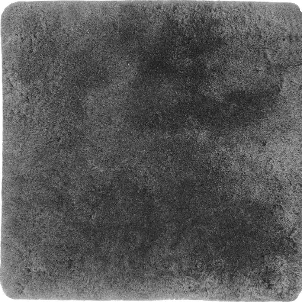 17" Charcoal Medical Sheepskin Chair Pad HomeRoots