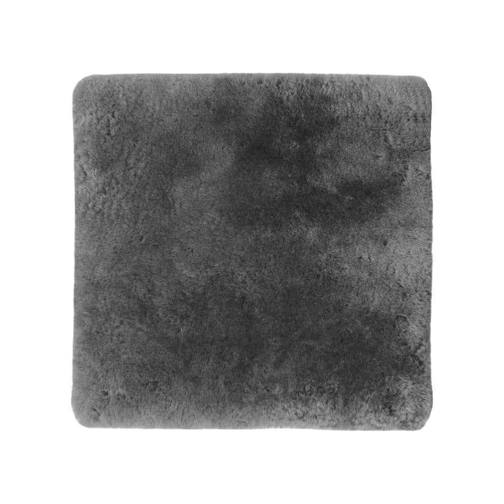 17" Charcoal Medical Sheepskin Chair Pad HomeRoots