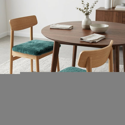 Set Of Two 17" X 17" Emerald Linen Solid Color Dining Chair Pad HomeRoots