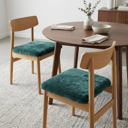 Set Of Two 17" X 17" Emerald Linen Solid Color Dining Chair Pad HomeRoots