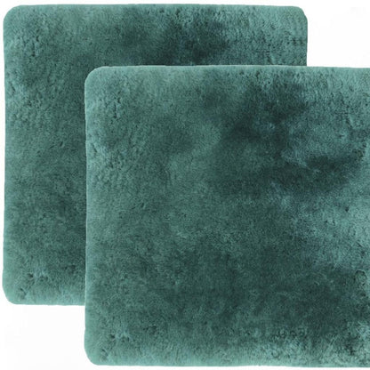 Set Of Two 17" X 17" Emerald Linen Solid Color Dining Chair Pad HomeRoots