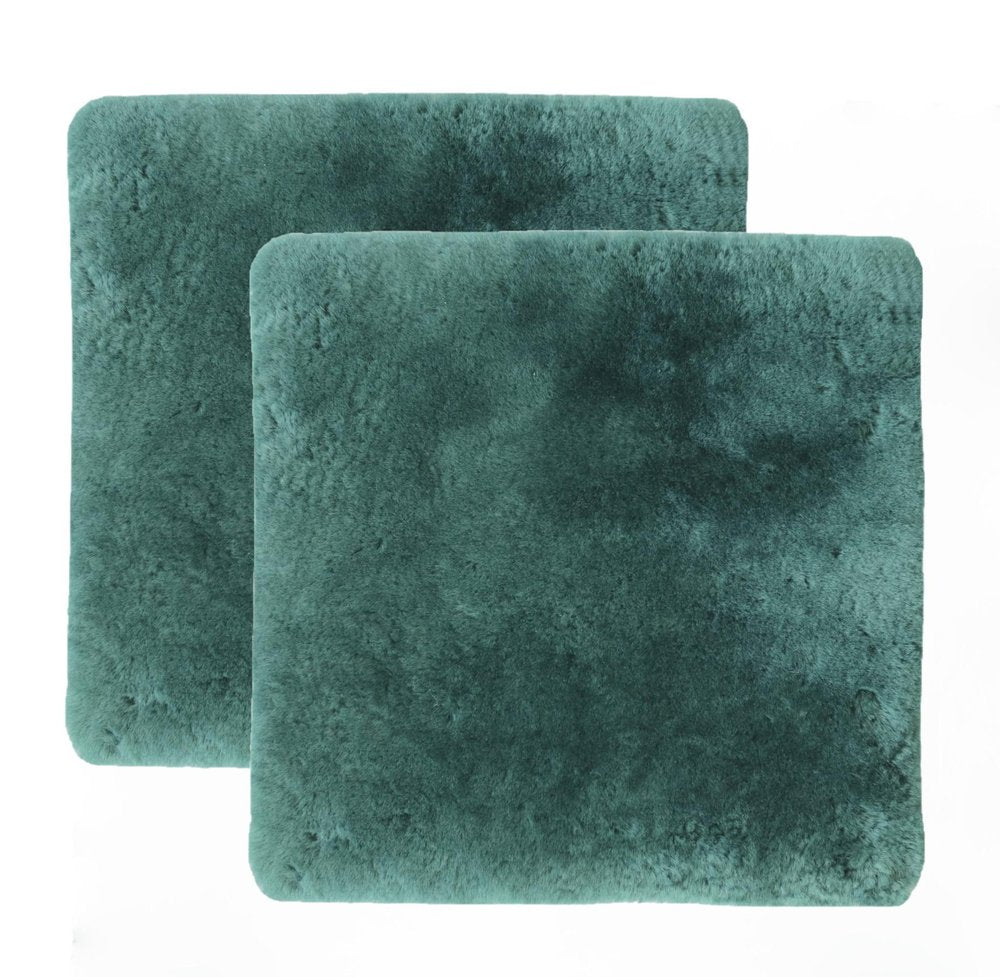 Set Of Two 17" X 17" Emerald Linen Solid Color Dining Chair Pad HomeRoots