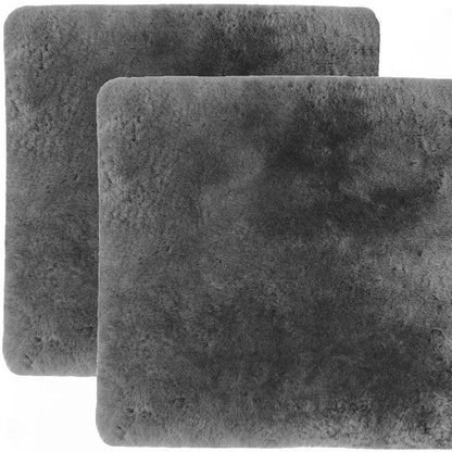 Set Of Two 17" X 17" Charcoal Linen Solid Color Dining Chair Pad HomeRoots