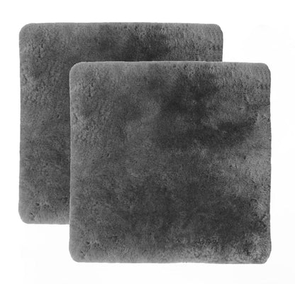 Set Of Two 17" X 17" Charcoal Linen Solid Color Dining Chair Pad HomeRoots