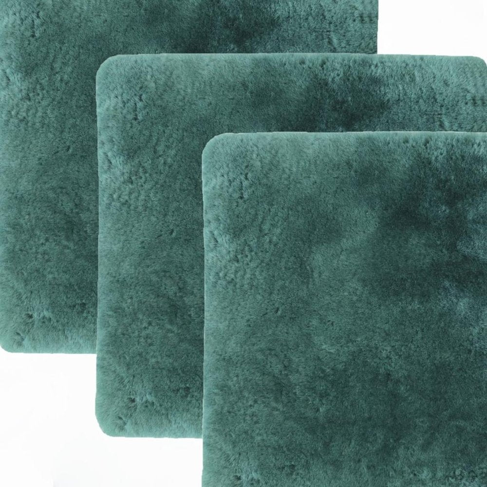 Set Of Four 17" X 17" Emerald Linen Solid Color Dining Chair Pad HomeRoots