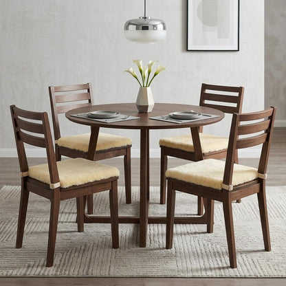 Set Of Four 17" X 17" Cornsilk Linen Solid Color Dining Chair Pad HomeRoots