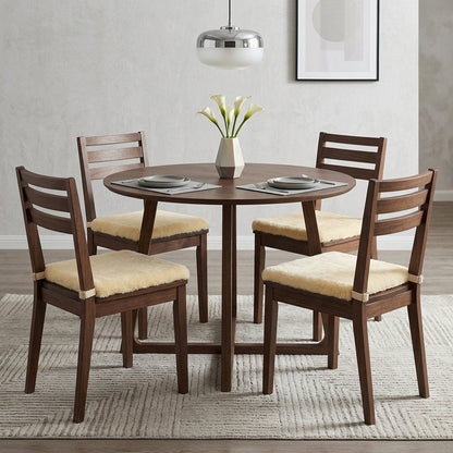 Set Of Four 17" X 17" Cornsilk Linen Solid Color Dining Chair Pad HomeRoots