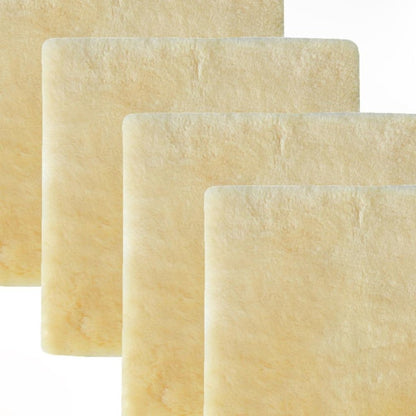 Set Of Four 17" X 17" Cornsilk Linen Solid Color Dining Chair Pad HomeRoots