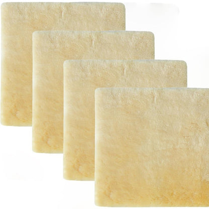 Set Of Four 17" X 17" Cornsilk Linen Solid Color Dining Chair Pad HomeRoots