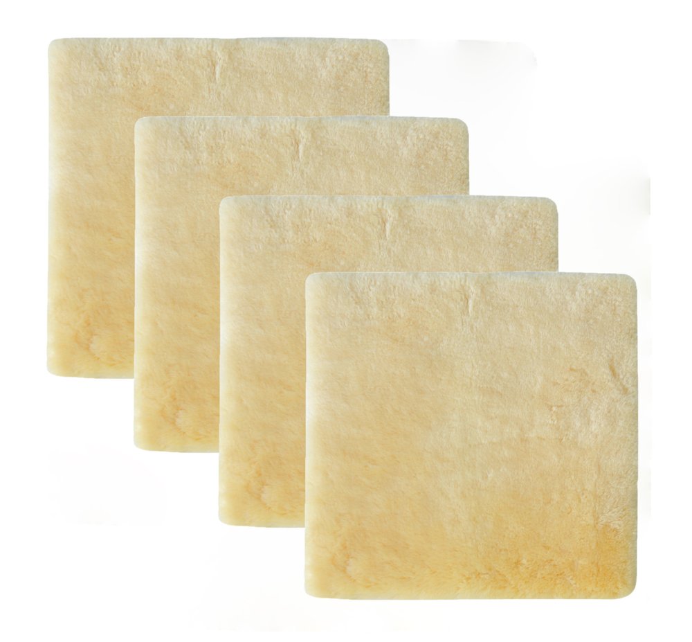Set Of Four 17" X 17" Cornsilk Linen Solid Color Dining Chair Pad HomeRoots