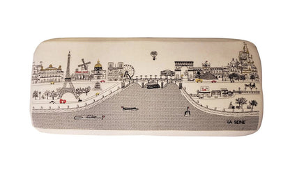 38" Cream Wool And Brown Ottoman HomeRoots