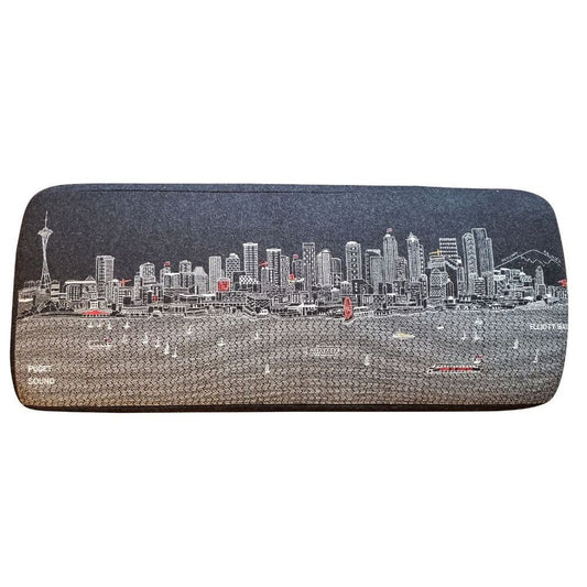 38" Gray Wool and Brown Ottoman HomeRoots