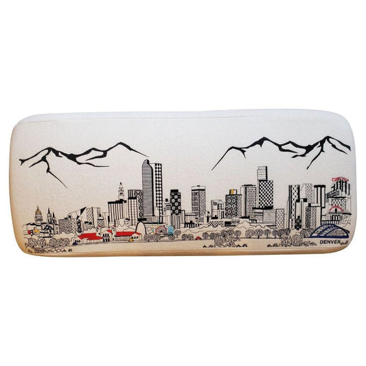 38" Cream Wool and Brown Ottoman HomeRoots