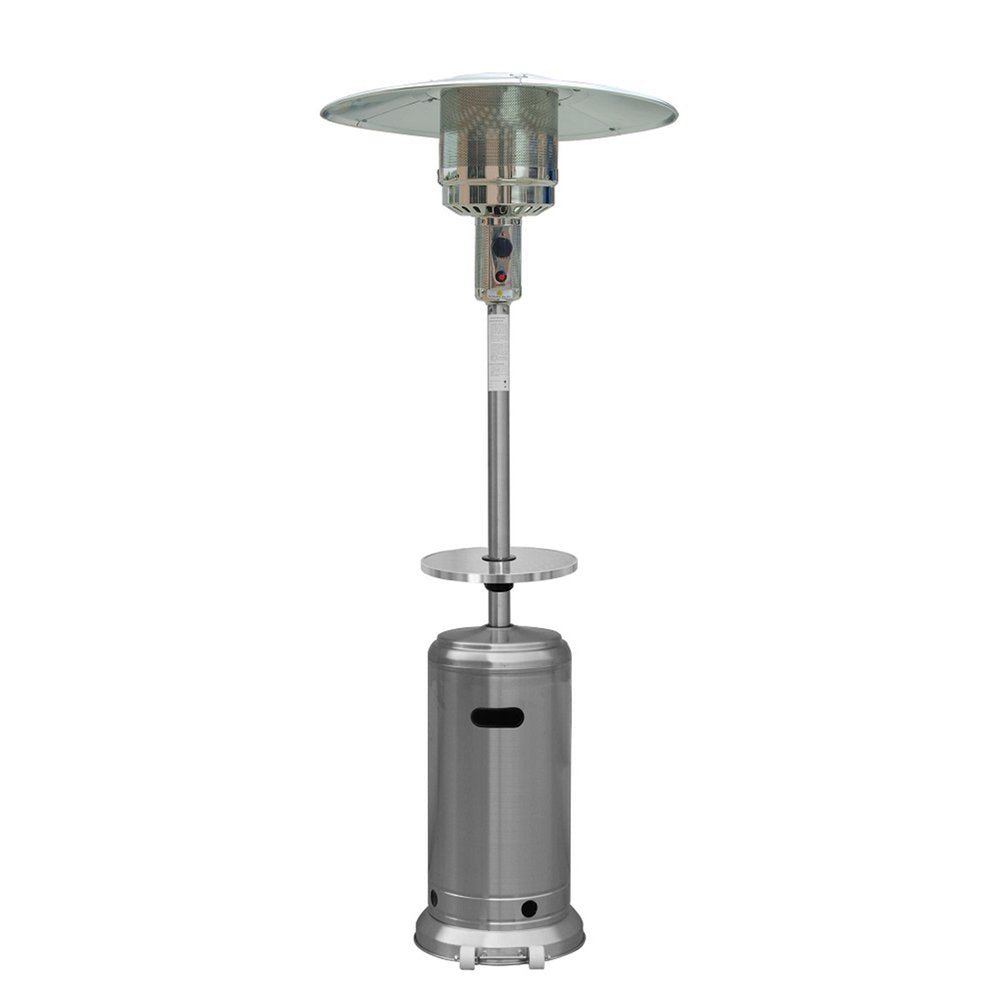 48000 BTU Silver Steel Propane Cylindrical Pole Standing Patio Heater HomeRoots