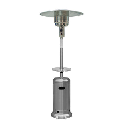 48000 BTU Silver Steel Propane Cylindrical Pole Standing Patio Heater HomeRoots